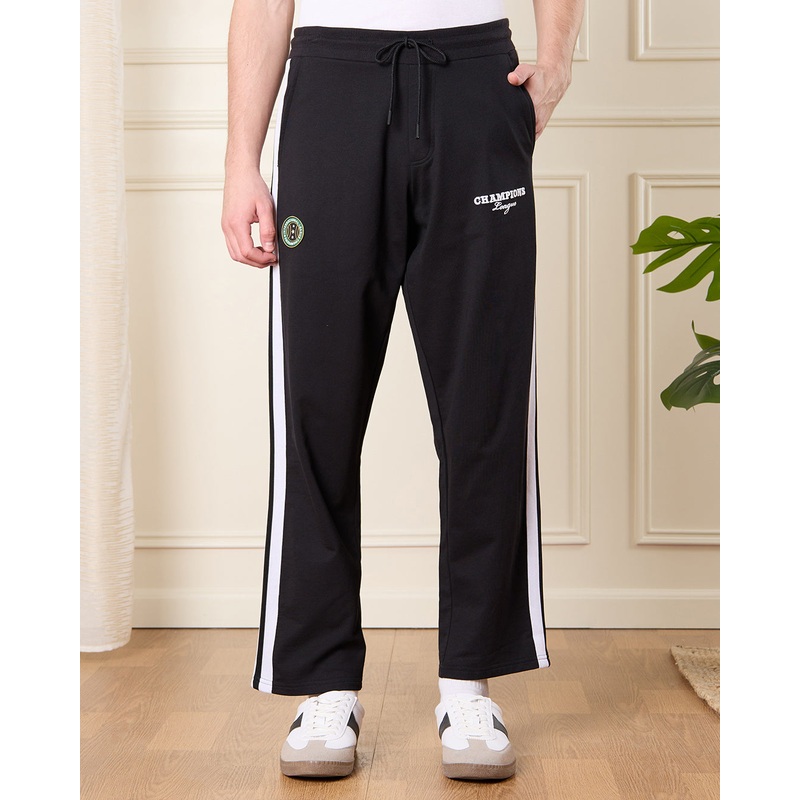 Men Black Print Active Pants|Small|Medium|Large|X-Large|XX-Large