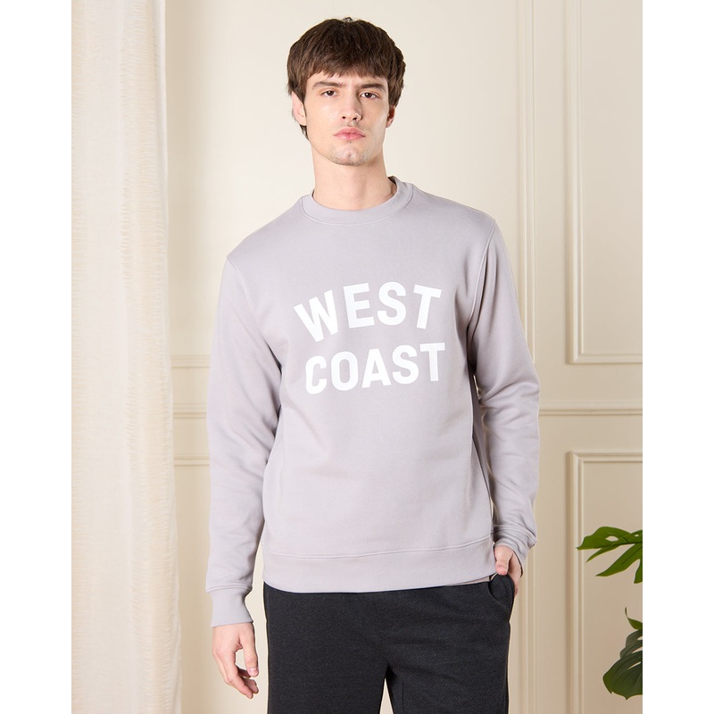 Men Charcoal Graphic Sweatshirt