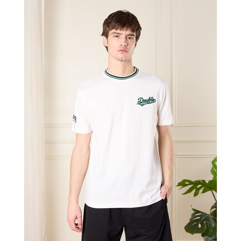 Men Ivory Baseball Chicago Print T-Shirt