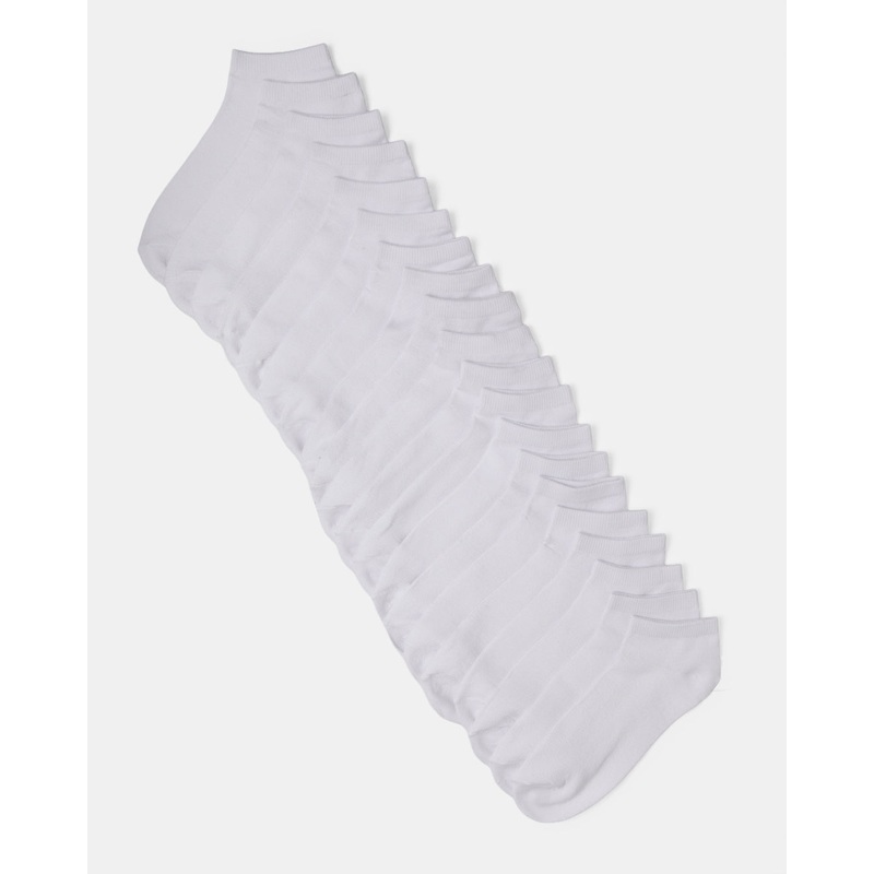 Men White Plain Socks Set (Pack of 10)