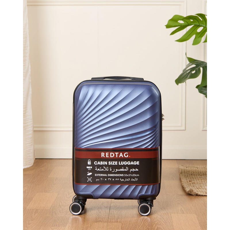 Navy Textured Trolley Luggage Trolley (20 Inch)