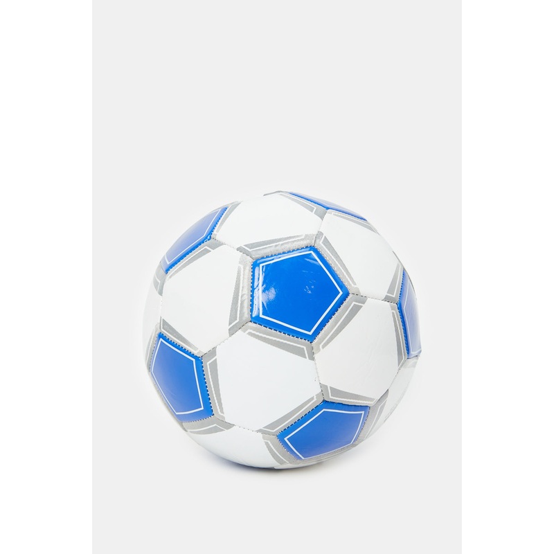 White And Blue Print Football