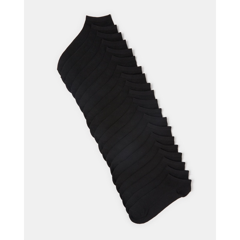Women Black Solid Ankle Socks (10 Pairs)
