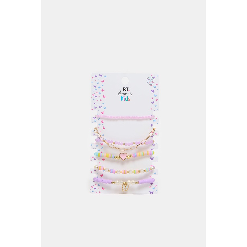 Girls Assorted Embellished Bracelet Set (6Piece)
