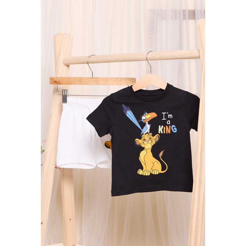 Infant Boys Black And White Printed Casual Set (2 Piece)
