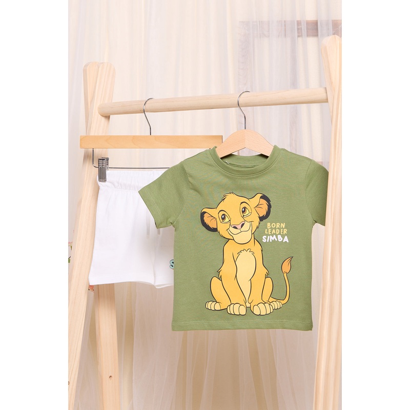 Infant Boys Green And White Printed Casual Set (2 Piece)