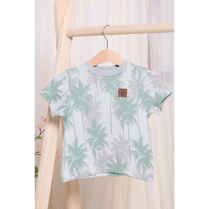 Infant Boys Green Palm Printed T-Shirt