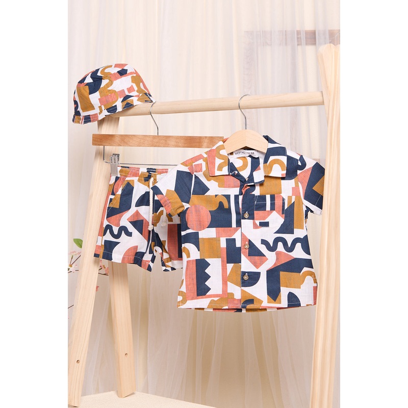 Infant Boys Multicolour Printed Set With A Hat Set (3 Piece)
