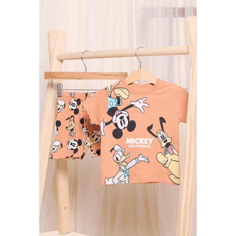 Infant Boys Orange Printed Casual Set (2 Piece)