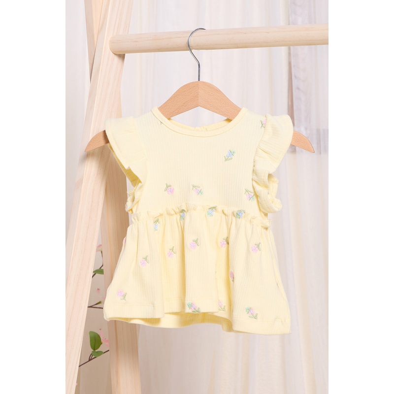Infant Girls Yellow Embroidered Blouse