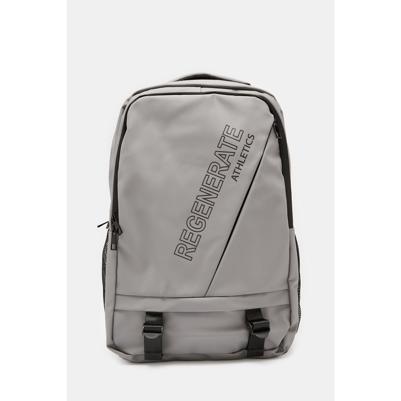Men Grey Printed Backpack