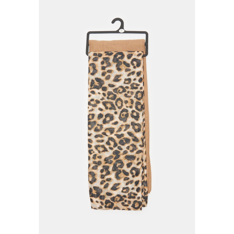 Women Brown Printed & Solid Floral Printed Scarf Set (2Piece)