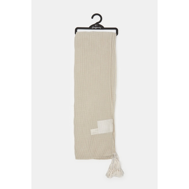 Women Cream Embellished Scarf