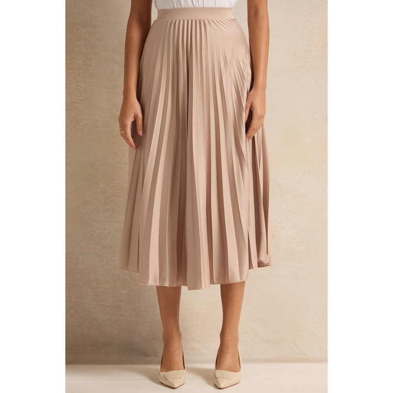 Women Pink Pleated Skirt|UK8|UK10|UK12|UK14|UK16|UK18