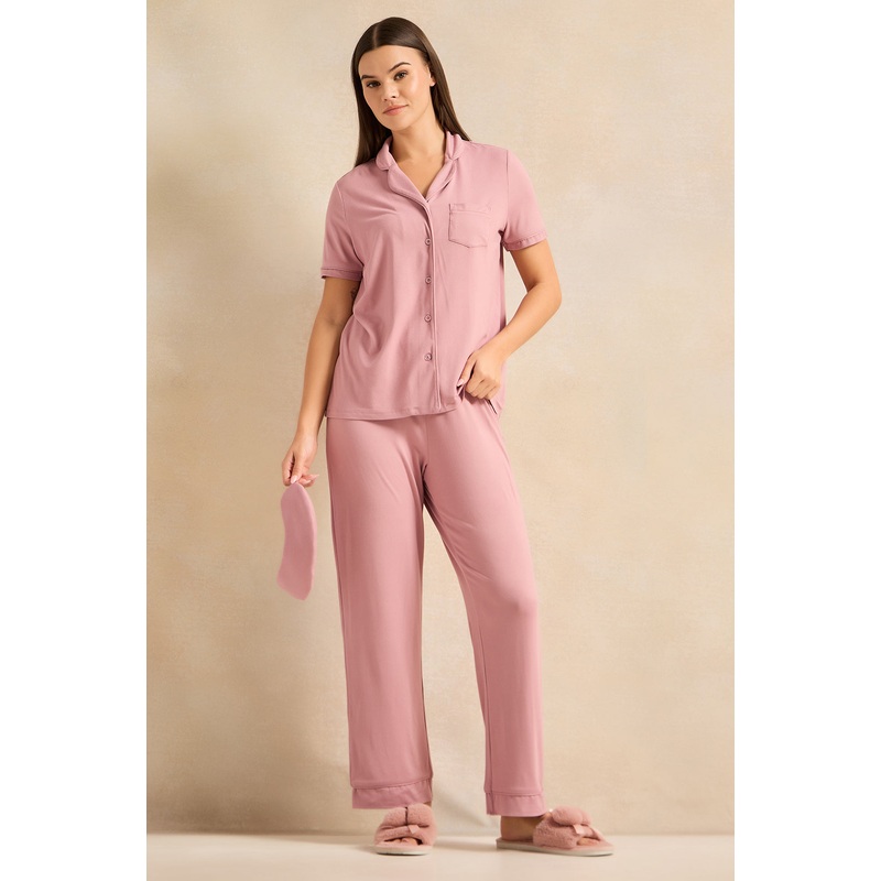 Women Pink Solid Pyjama Set (2 Piece)
