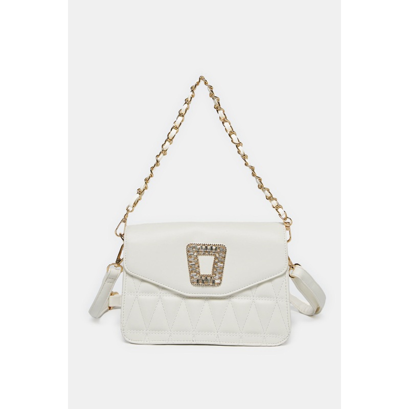 Women White Messenger Bag|Default Title