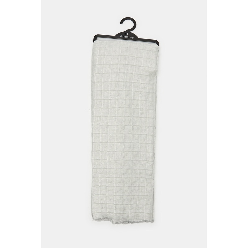 Women White Textured  Scarf