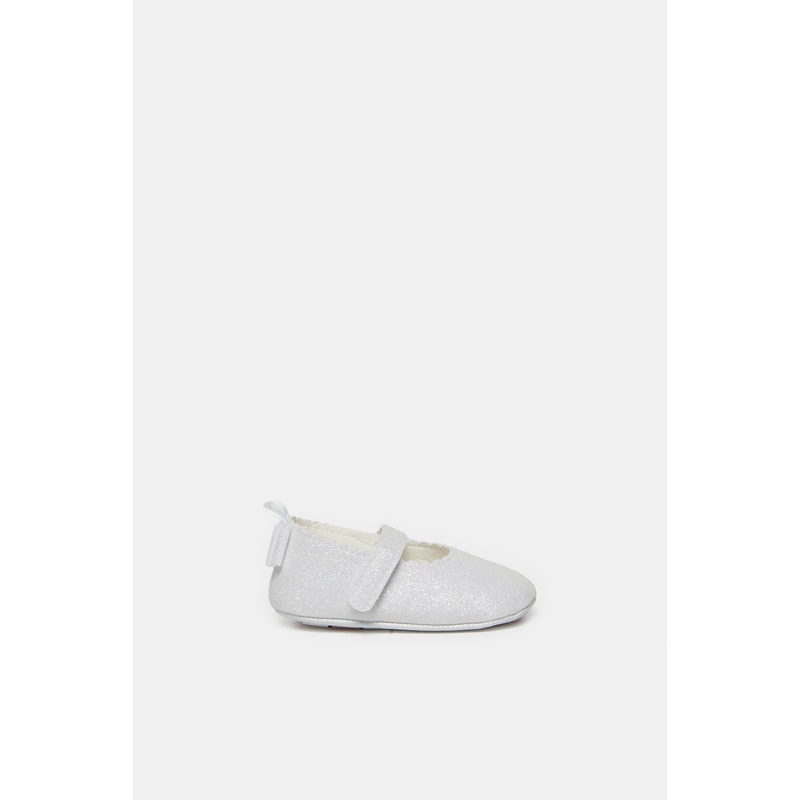 Baby White Embellished Pram Shoes
