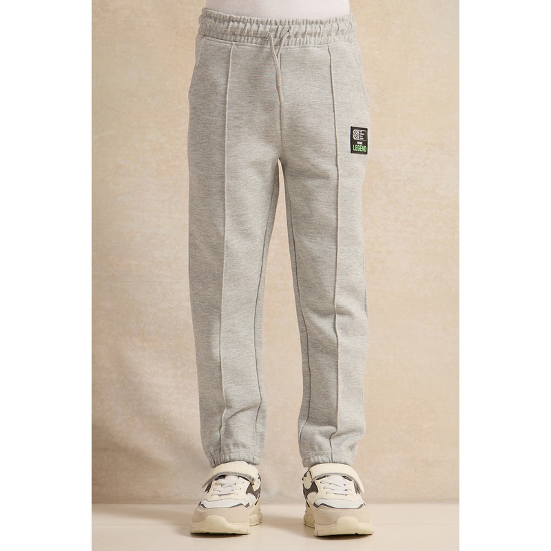 Boys Grey Pleated Active Pants