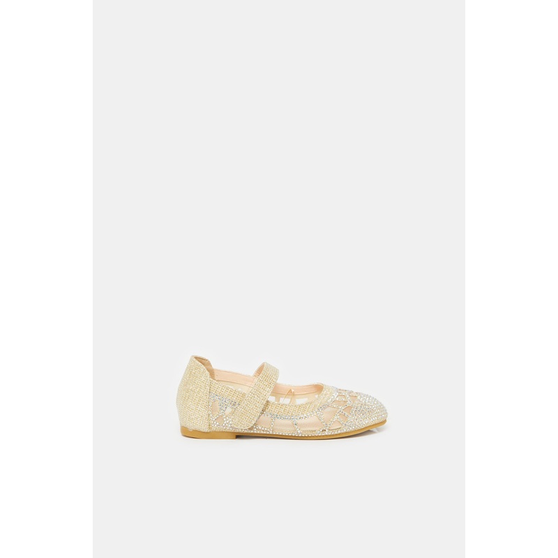 Girls Gold Embellished Ballerina