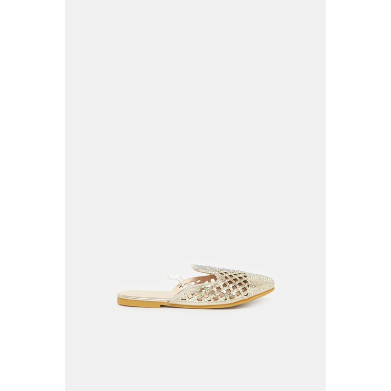 Girls Gold Embellished Mule|EU25|EU26|EU27|EU28|EU29|EU30