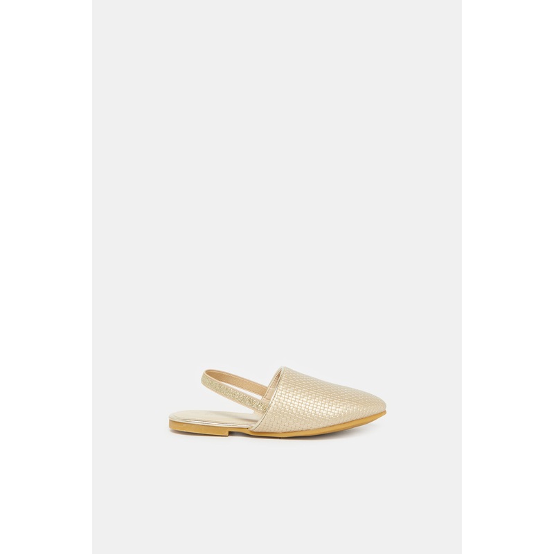 Girls Gold Textured Mule|EU25|EU26|EU27|EU28|EU29|EU30