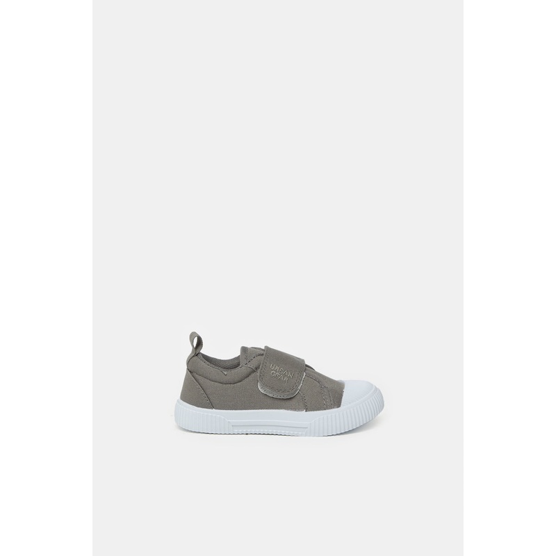 Infant Boys Grey Velcro Sneakers