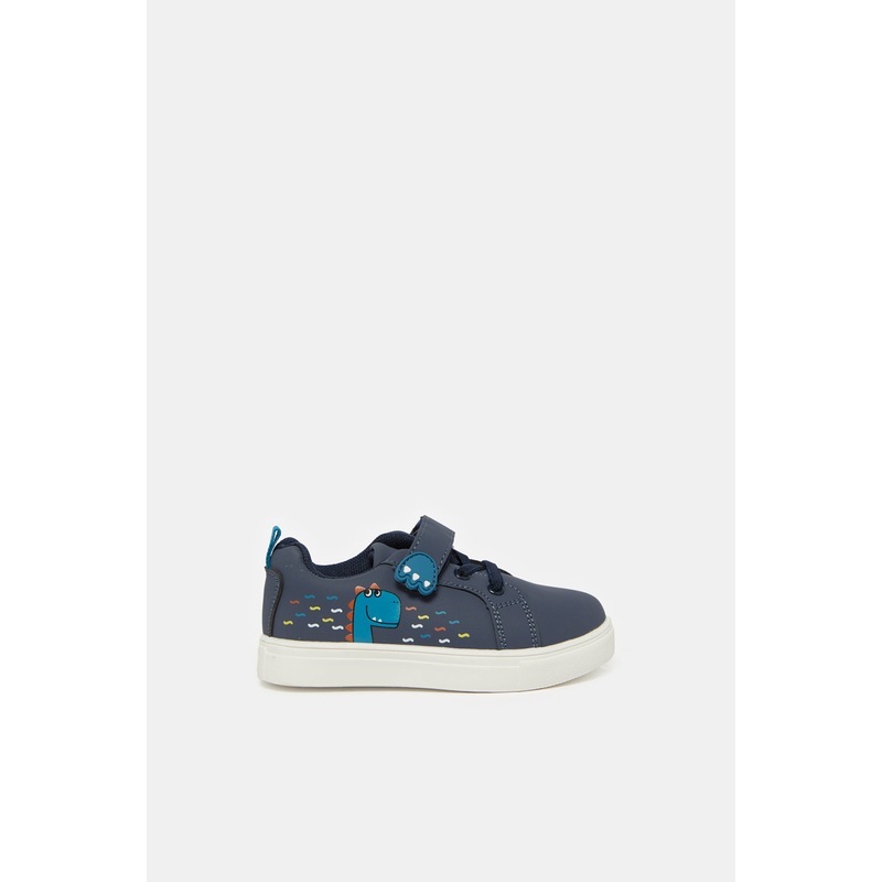 Infant Boys Navy Dinosaur Sneakers
