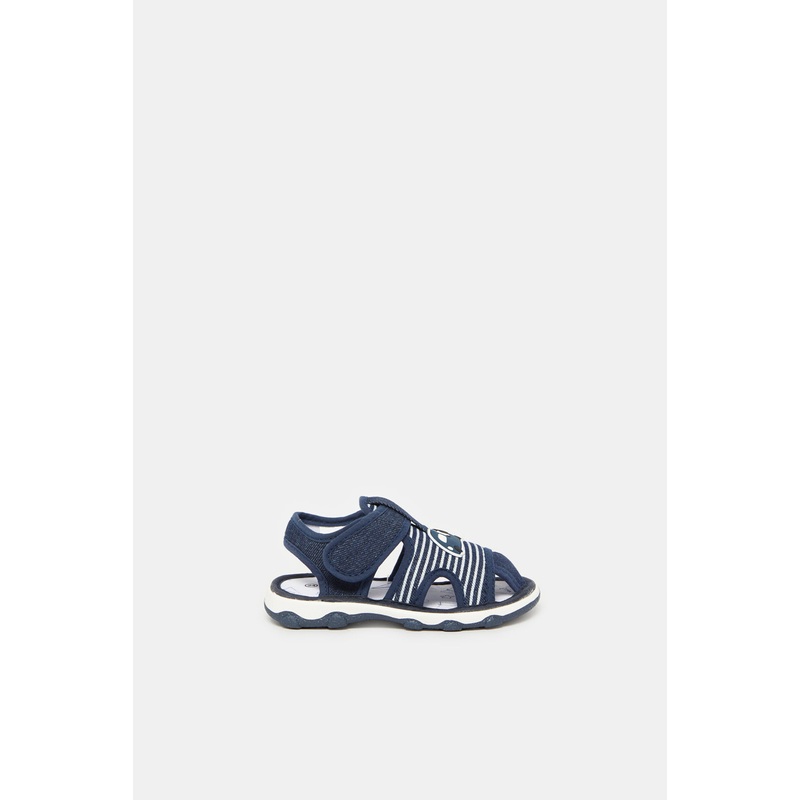 Infant Boys Navy Sounded Sole Sandals