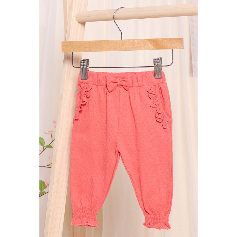 Infant Girls Coral Jacquard Trousers