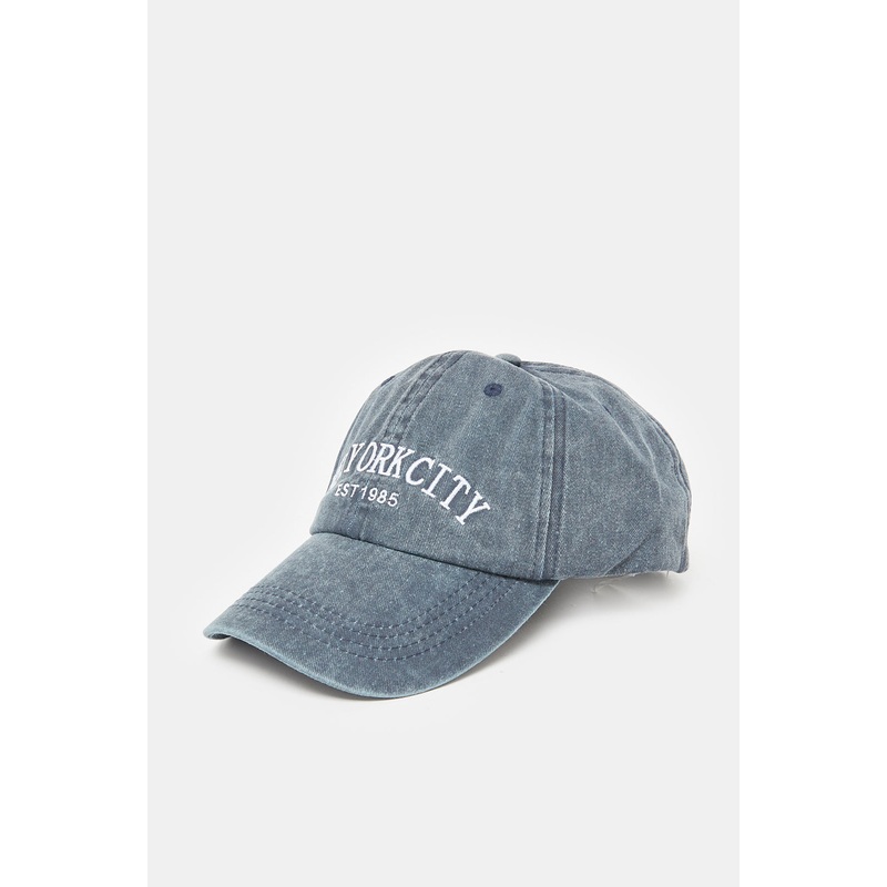 Men Blue Embroidered Cap