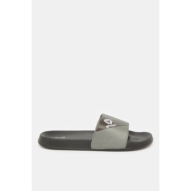 Men Grey Printed Slide|EU40|EU41|EU42|EU43|EU44|EU45