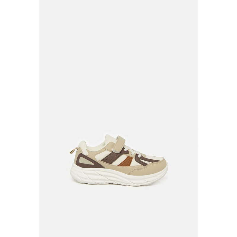 Senior Boys Beige Chunky Sneakers