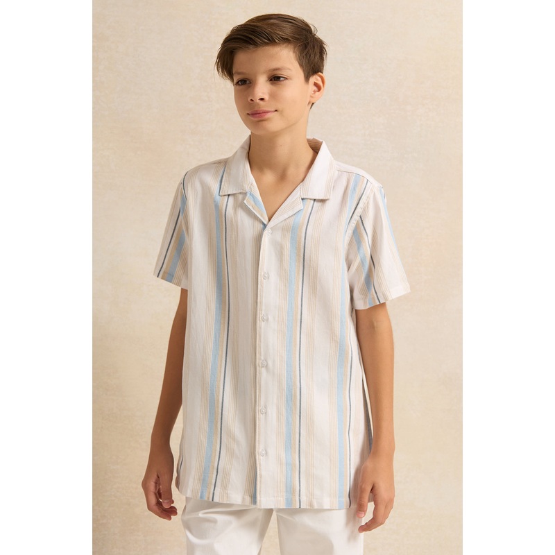 Senior Boys White Stripe Shirt