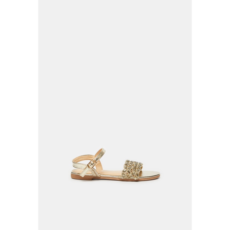 Senior Girls Gold Heel Sandals