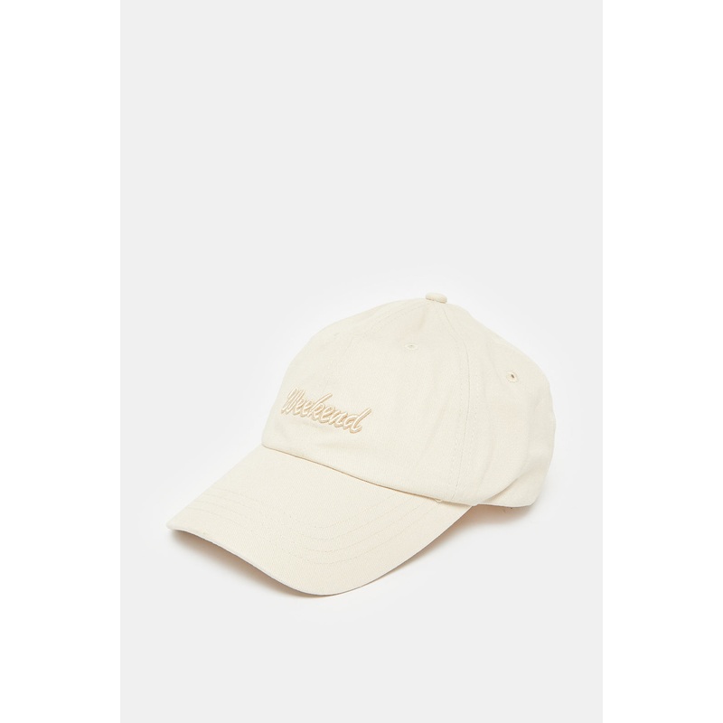 Women Beige Embroidery Cap