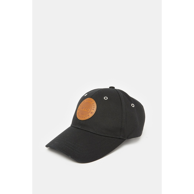 Women Black Patchwork Cap