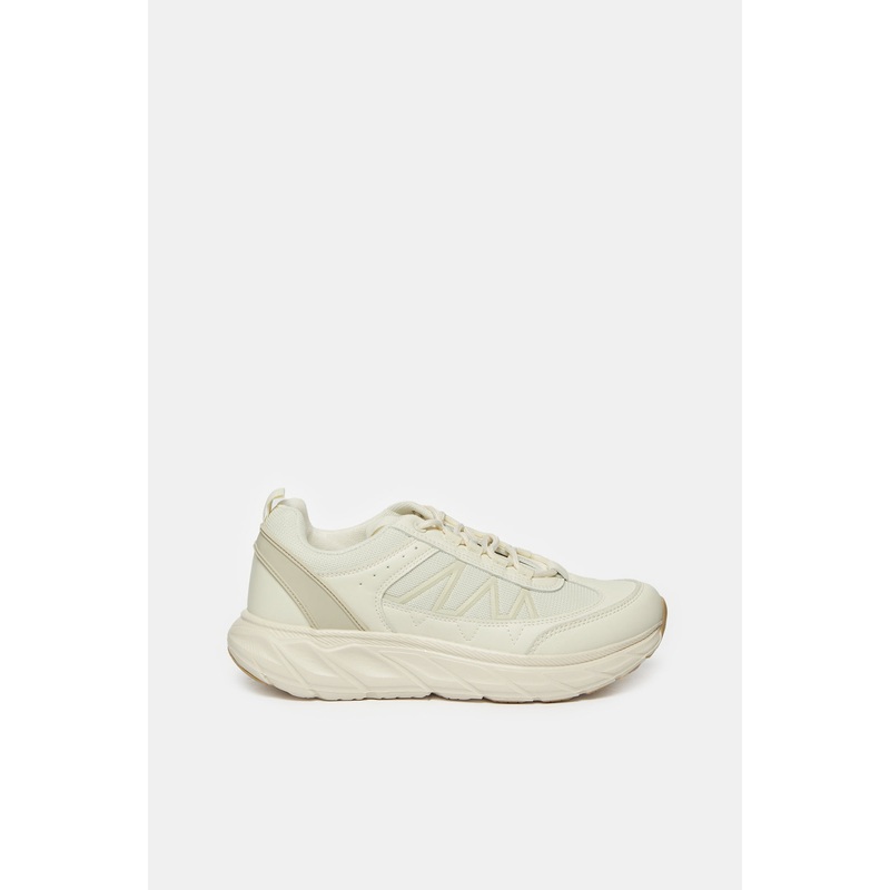 Women Cream Lace Up Sneakers|EU36|EU37|EU38|EU39|EU40|EU41