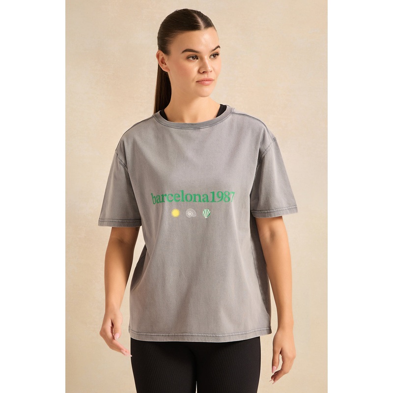 Women Grey Printed Active T-Shirt