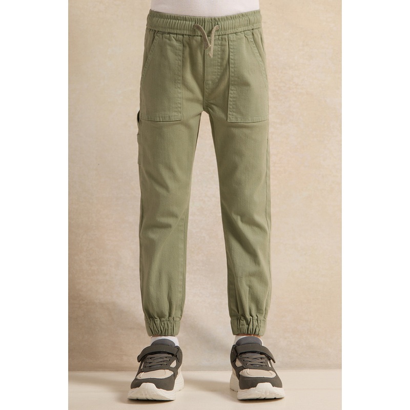 Boys Green  Slant Pocket  Denim Jogger