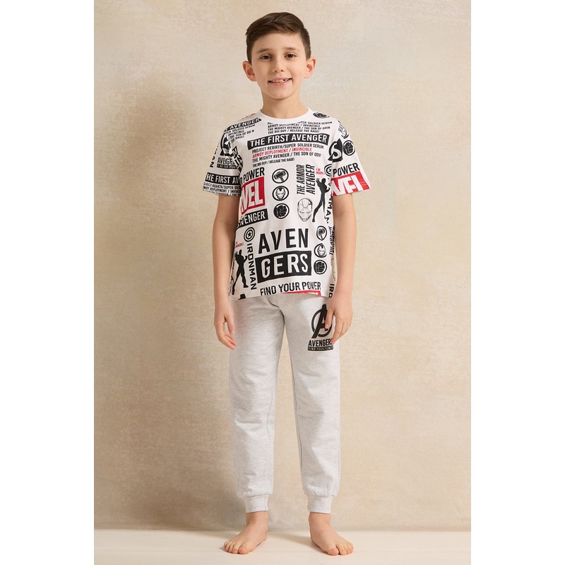 Boys White Avengers Pajama Set (2 Piece)