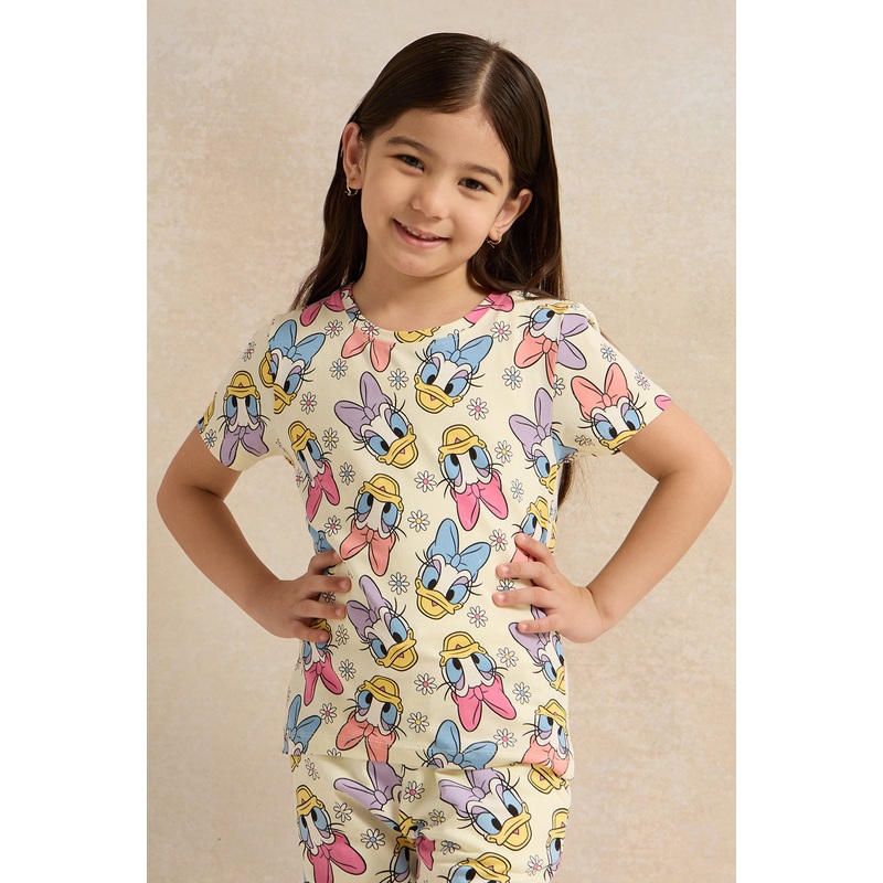 Girls Yellow Daisy Print T-Shirt