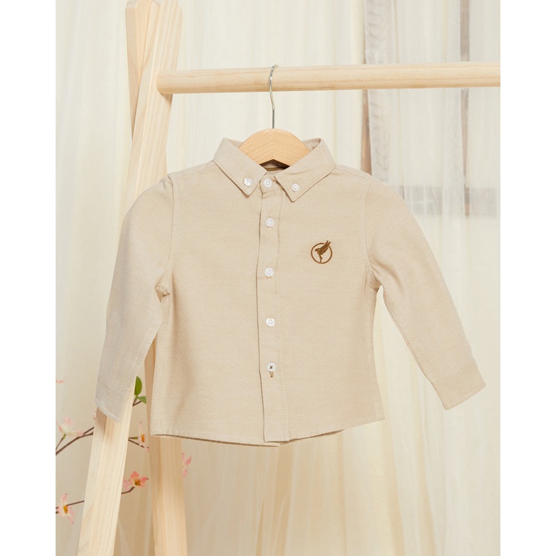 Infant Boys Beige Oxford Shirt