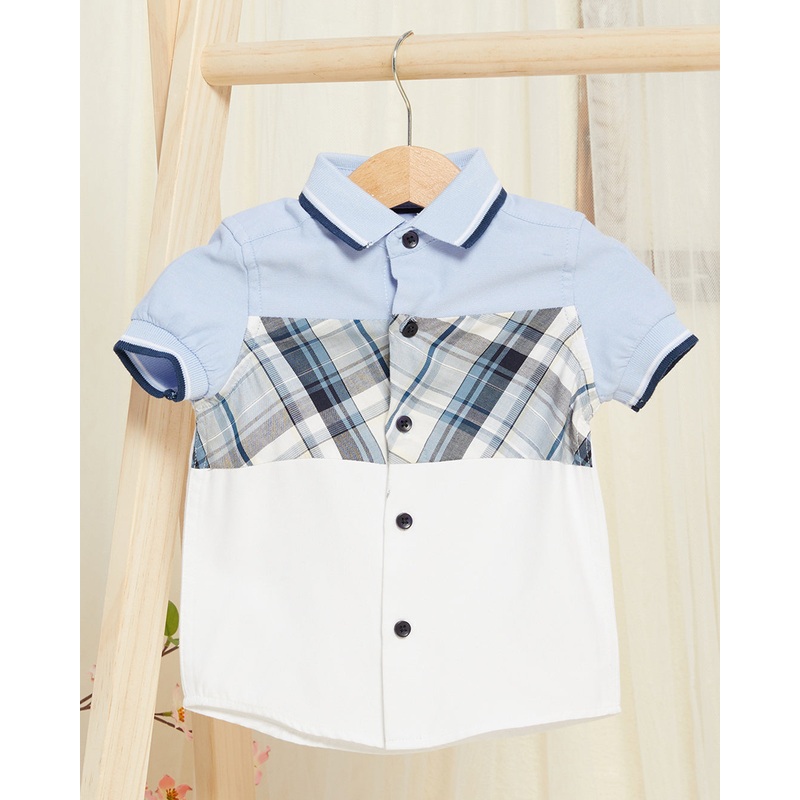 Infant Boys Blue And White Polo Shirt