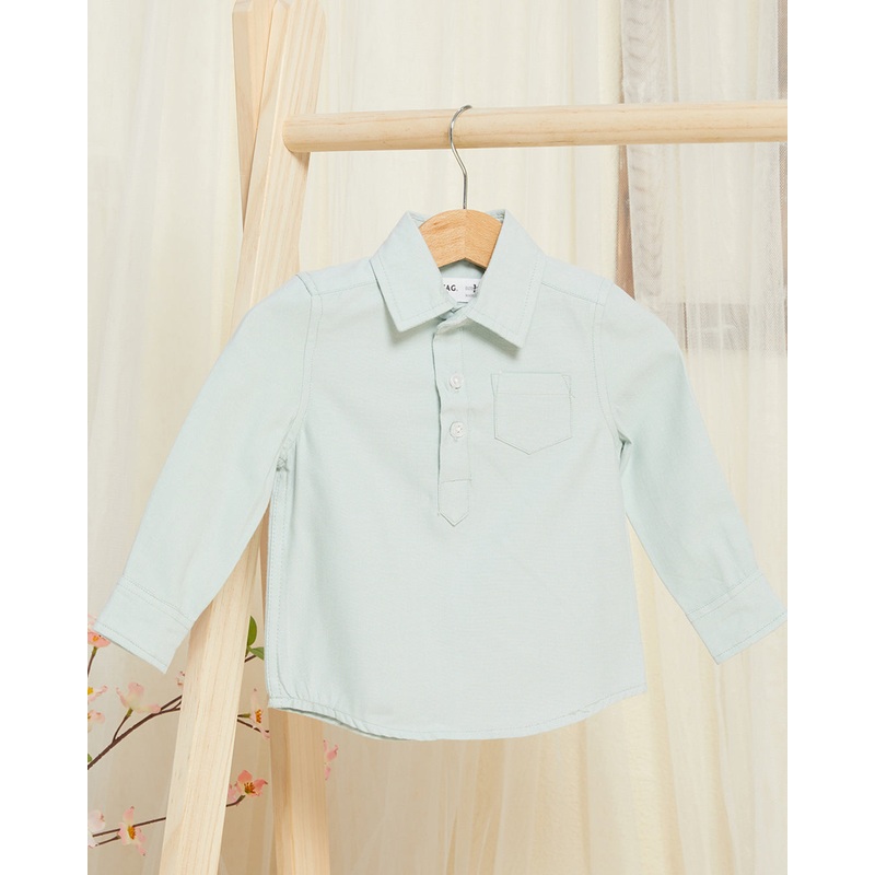 Infant Boys Mint Oxford Shirt|3-6 Months|6-12 Months|12-18 Months|18-24 Months