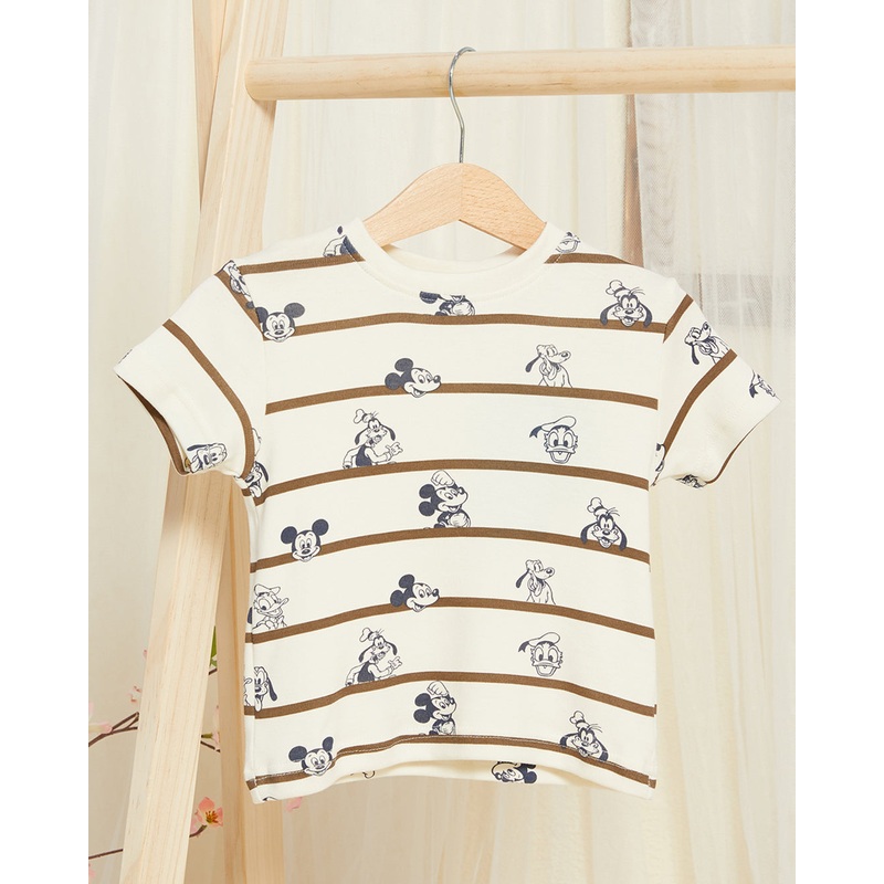 Infant Boys White Printed Mickey T-Shirt