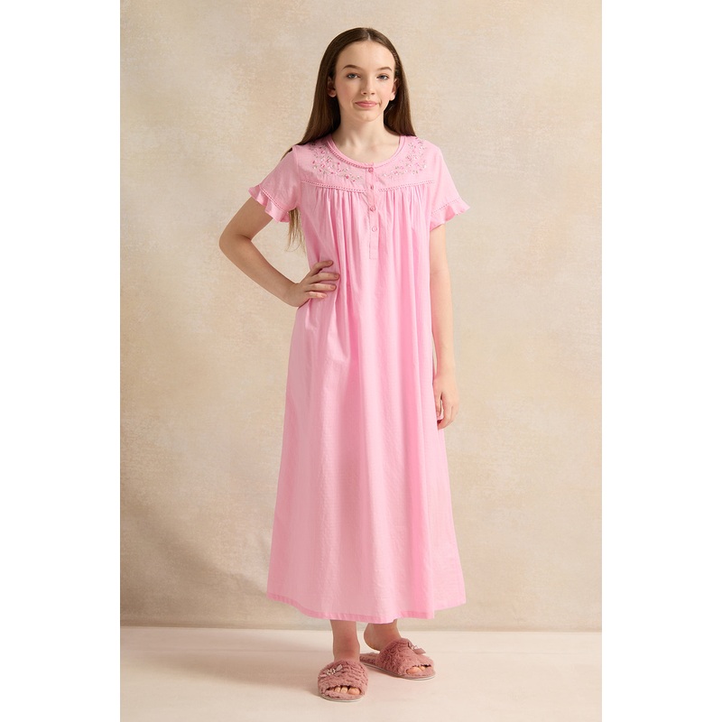 Senior Girls Pink Dobby Nightgowns