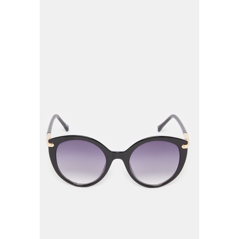 Women Black Round Sunglasses