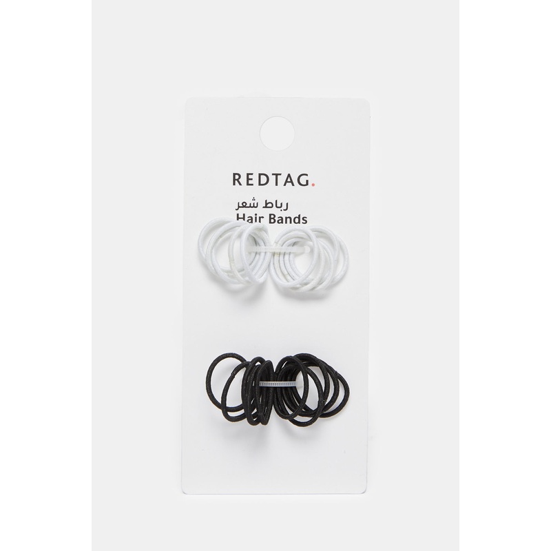 Women White And Black Elastic Band Box Set (60 Piece)
