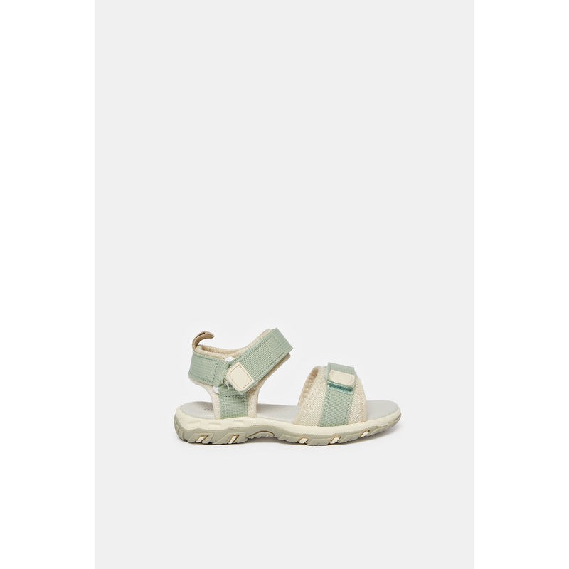 Infant Boys Green And Beige Textured Sandals